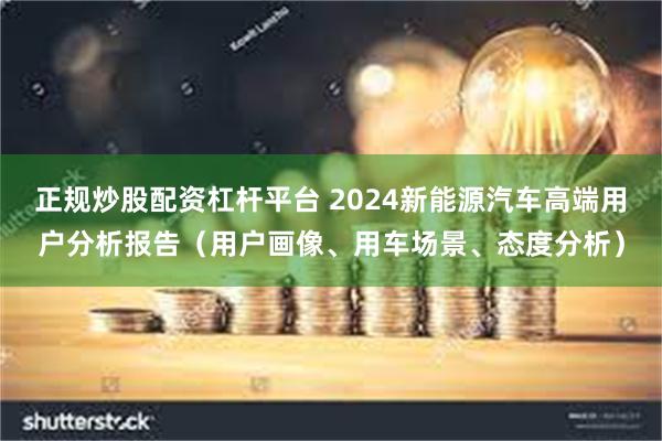 正规炒股配资杠杆平台 2024新能源汽车高端用户分析报告（用户画像、用车场景、态度分析）