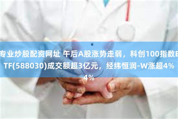 专业炒股配资网址 午后A股涨势走弱，科创100指数ETF(588030)成交额超3亿元，经纬恒润-W涨超4%