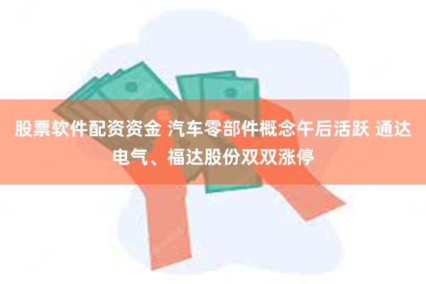 股票软件配资资金 汽车零部件概念午后活跃 通达电气、福达股份双双涨停