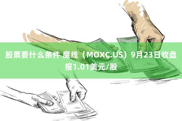 股票要什么条件 魔线（MOXC.US）9月23日收盘报1.01美元/股